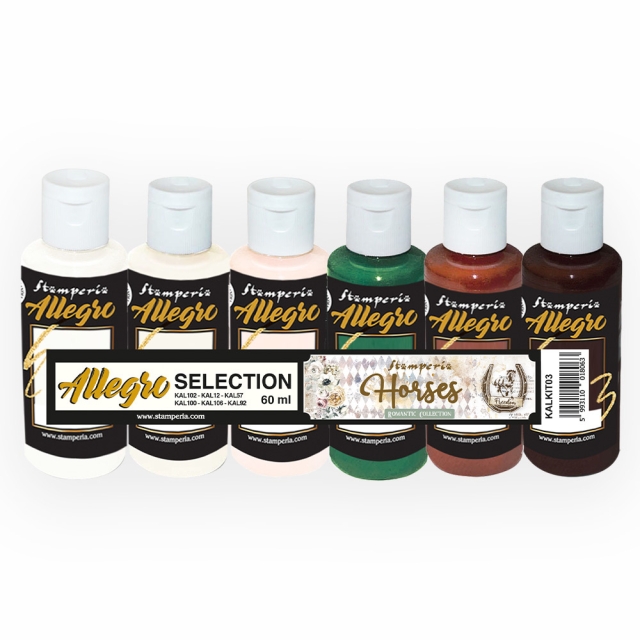 Stamperia Kit 6 Allegro Paint 240 ml Selection Romantic Horses