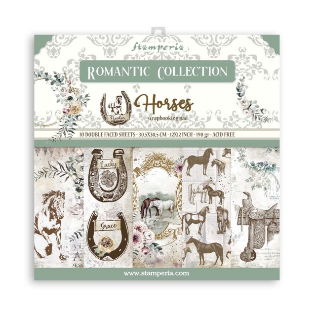 Stamperia 12 x 12 inch Paper Pack / Papiere Romantic Horses
