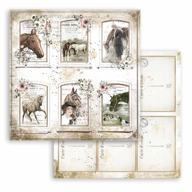 Stamperia 12 x 12 inch Paper Pack / Papiere Romantic Horses