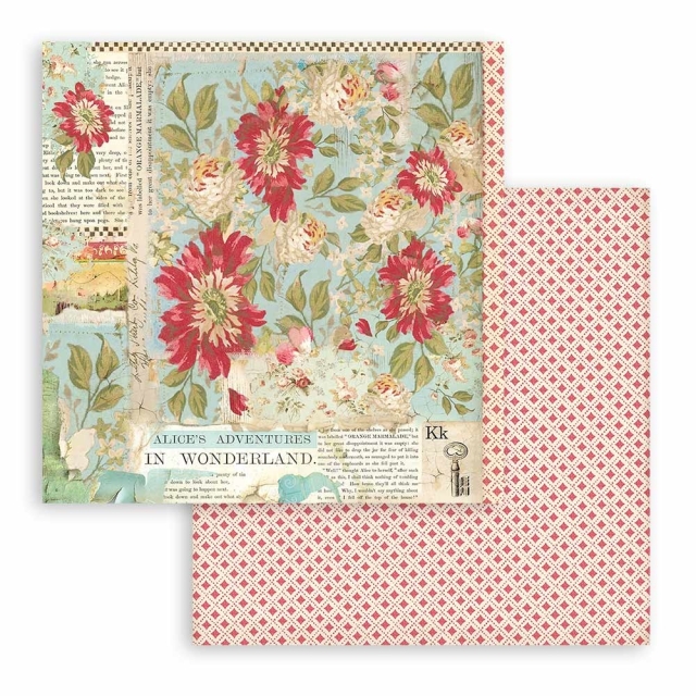 Stamperia 12 x 12 inch Paper Pack / Papiere Alice in Wonderland and through the Looking Glass