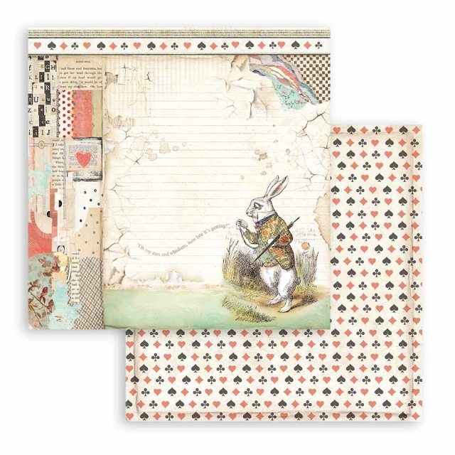 Stamperia 12 x 12 inch Paper Pack / Papiere Alice in Wonderland and through the Looking Glass