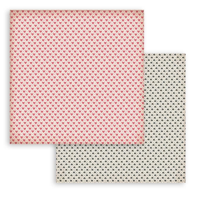 Stamperia 8 x 8 inch Small Paper Pad / 10 Papiere Alice Backgrounds Selection