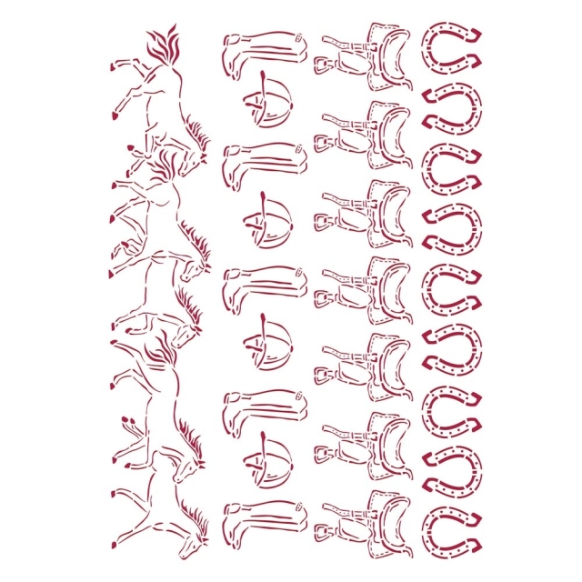 Stamperia Stencil A4 Romantic Horses Running Horses
