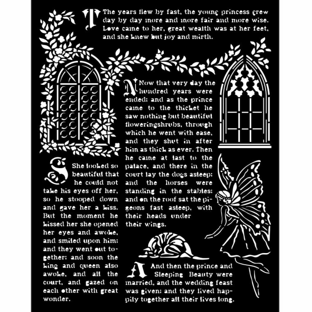 Stamperia Thick Stencil 20 x 25 cm Sleeping Beauty Windows