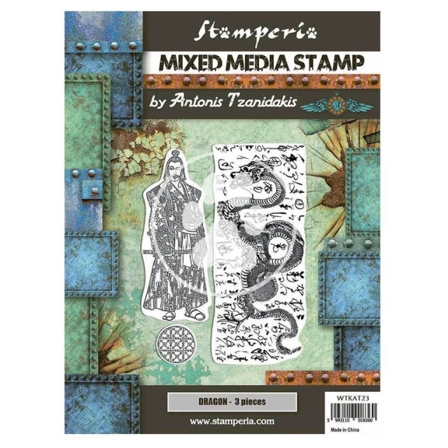 Stamperia Mixed Media Stamp Stempel Sir Vagabond in Japan Dragon