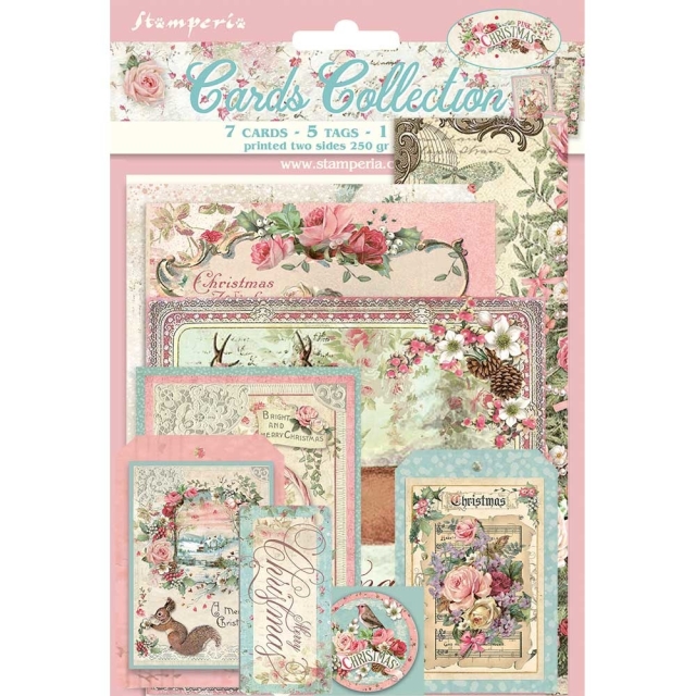 Stamperia Cards Collection Pink Christmas