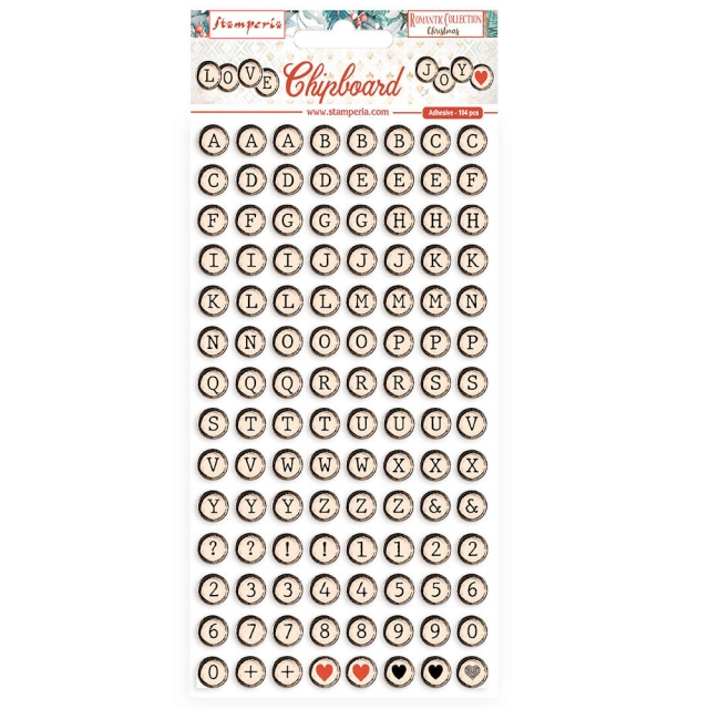 Stamperia Chipboard 15 x 30 cm 112 Stück Romantic Christmas