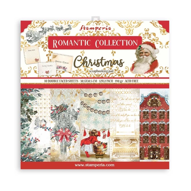 Stamperia 12 x 12 inch Paper Pack / Papiere Romantic Christmas