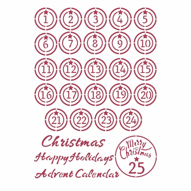 Stamperia Stencil Schablone A4 Christmas Patchwork Advent