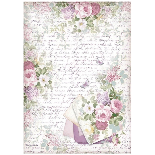 Stamperia A4 Rice Paper Reispapier Provence Bouquet