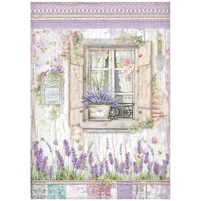 Stamperia A4 Rice Paper Reispapier Provence Window