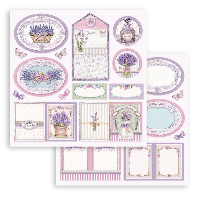 Stamperia Extra Small Pad 6 x 6 Inch mit 10 doppelseitig bedruckten Papieren Provence