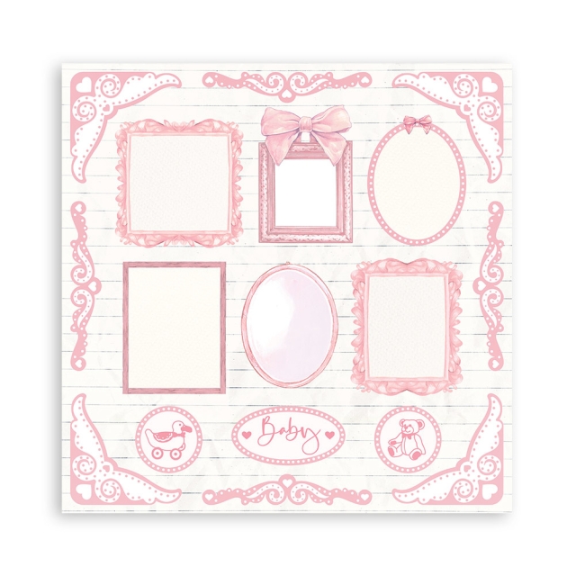 Stamperia 12 x 12 inch Paper Pack / Papiere BabyDream Pink