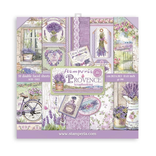 Stamperia 8 x 8 inch Small Paper Pad / 10 Papiere Provence