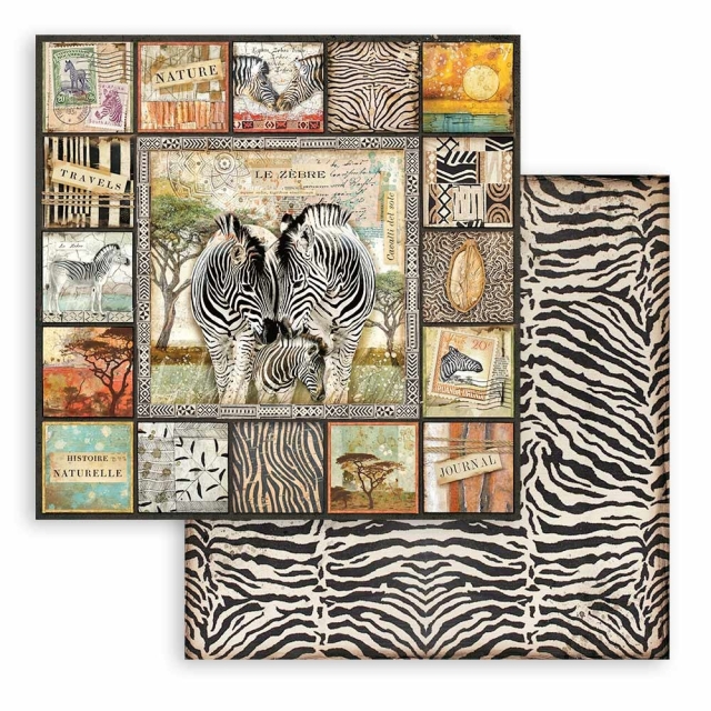 Stamperia 8 x 8 inch Small Paper Pad / 10 Papiere Savana