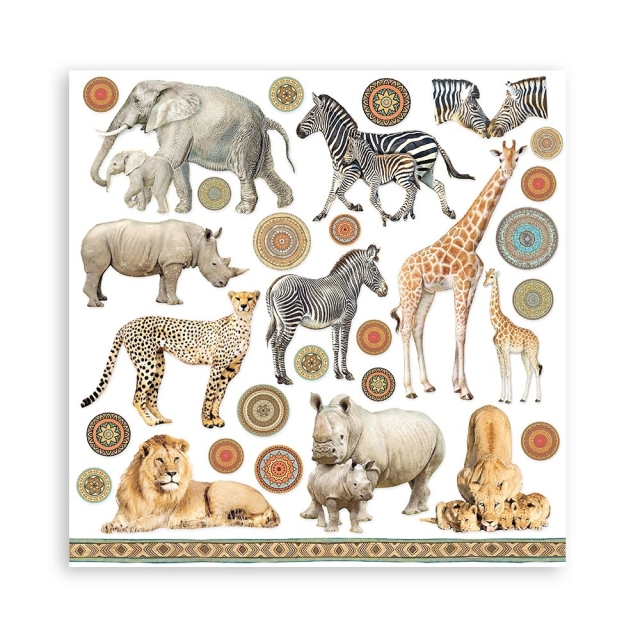 Stamperia 8 x 8 inch Small Paper Pad / 10 Papiere Savana