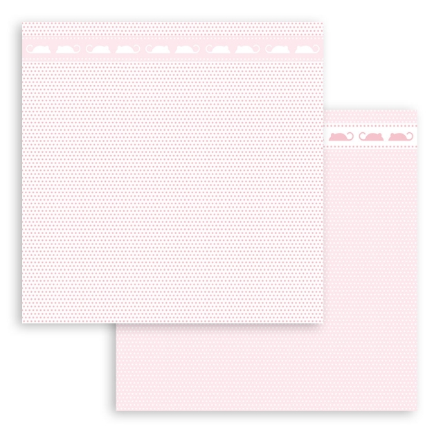 Stamperia 8 x 8 inch Small Paper Pad / 10 Papiere Background Selection Baby Dream Pink