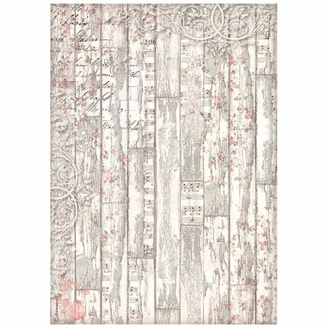 Stamperia A4 Rice Paper Reispapier Sweet Winter Wood Pattern