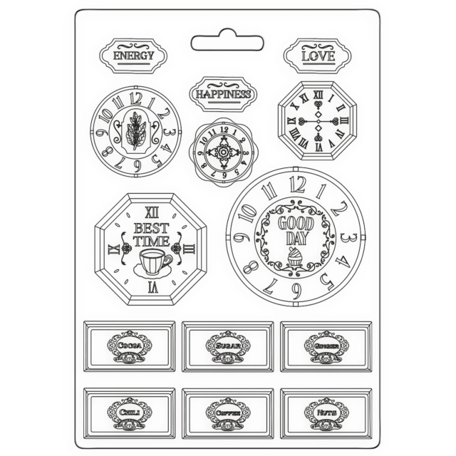 Stamperia A4 Soft Mould Coffee and Chocolate Clocks