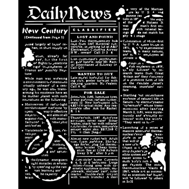 Stamperia Stencils Schablone 20 x 25 cm Coffee and Chocolate Daily News