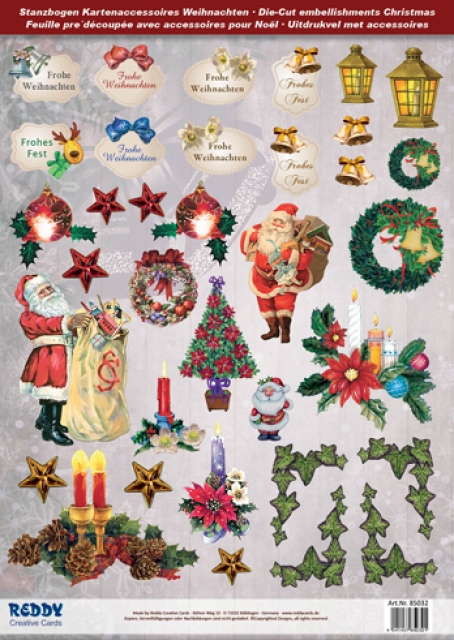 Reddy Cards Stanzbogen Weihnachtsmotive und Schildchen