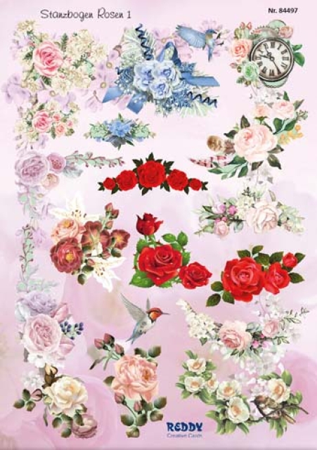 Reddy Cards Stanzbogen Rosen 1