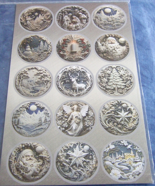 Reddy Cards Stanzbogen Weihnachtsmedaillons silber