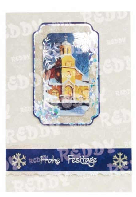 Reddy Cards Stanzbogen Nostalgische Weihnachtsmotive silber-holografisch-laminiert, 8 Motive