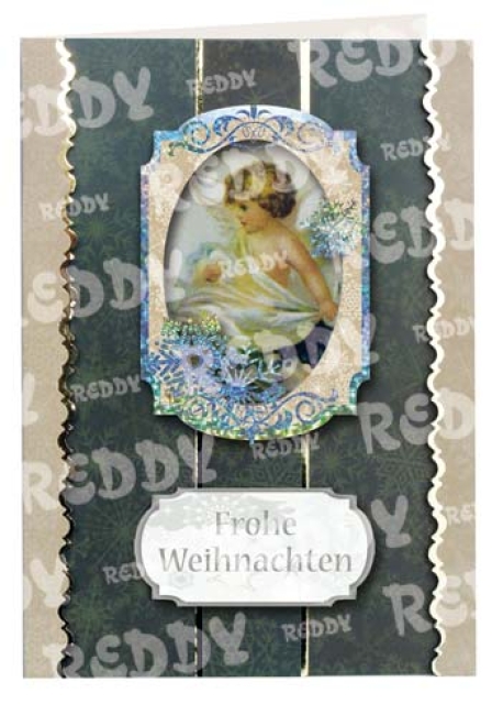Reddy Cards Stanzbogen Nostalgische Weihnachtsmotive silber-holografisch-laminiert, 8 Motive