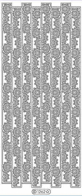 Le Suh Stickerbogen 10 x 23 cm Rahmen Blumen gold