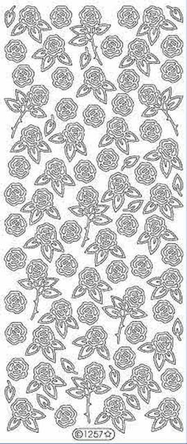 Le Suh Stickerbogen 10 x 23 cm Rosen silber