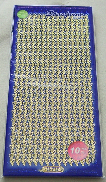 Le Suh Glitzer / Flitter Blätter Blau / Gold