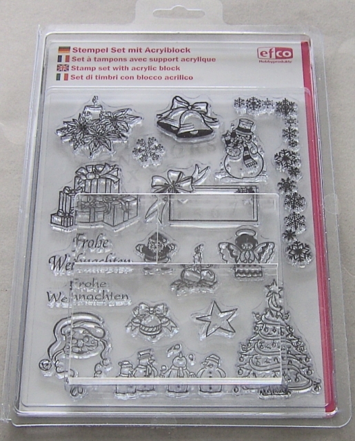 Stempel-Set mit Acrylblock 14 x 18 cm Weihnachten