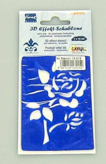 Selbstklebende 3D Effekt Schablone Rose Schablone 10 x 7 cm