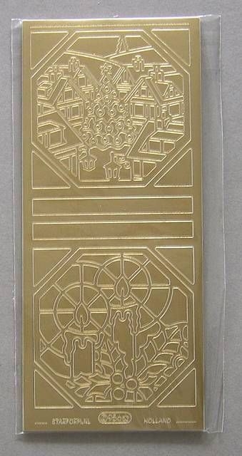 Stickerbogen Fenster Landschaft Kerze gold