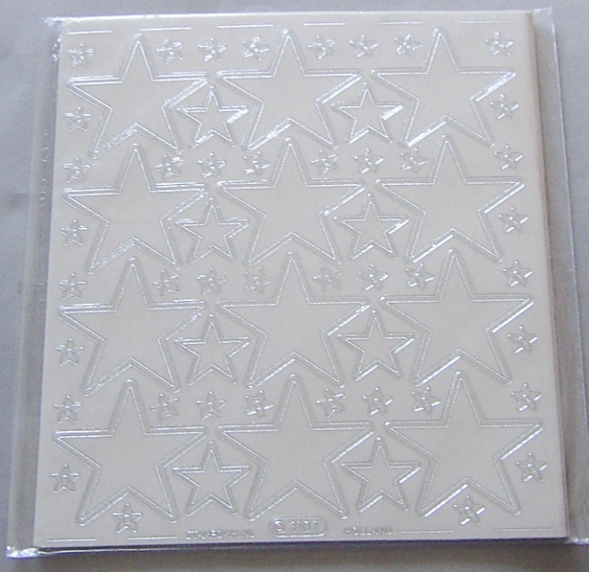 Stickerbogen Sterne Jumbo-Grösse silber