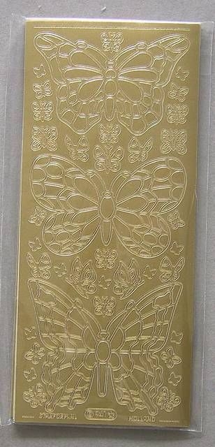 Stickerbogen Grosser Schmetterling gold