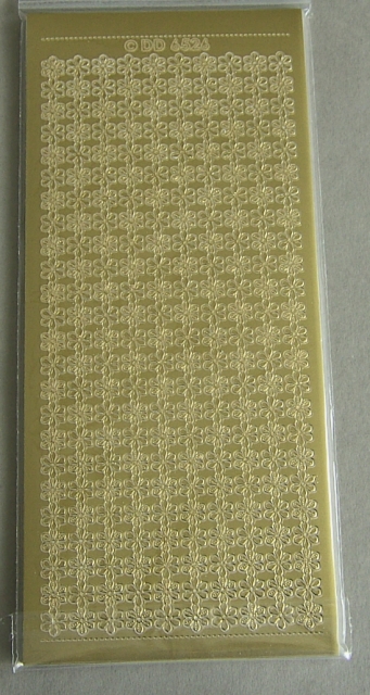 Stickerbogen 10 x 23 cm 3D Aufkleber Blumenrahmen gold