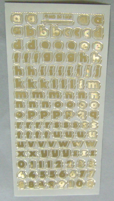 MD Sticker transparent gold alphabet abc disco (small)