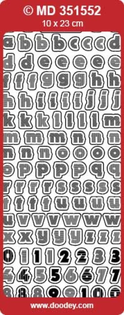 MD Sticker transparent gold alphabet abc disco (small)