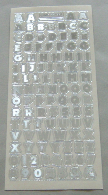 MD Sticker transparent silber alphabet abc disco (big)