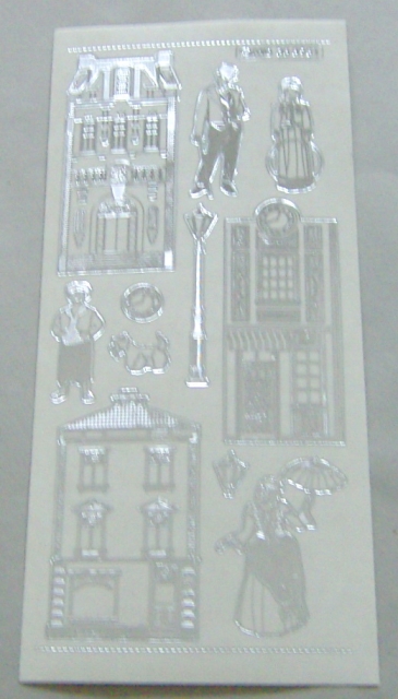 MD Sticker transparent  Victorian Houses silber