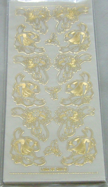MD Sticker transparent Ecken Kugeln und Glocken gold