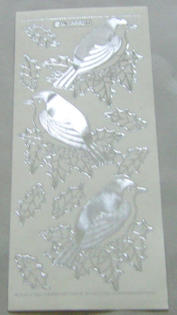 MD Sticker transparent silber Rotkehlchen