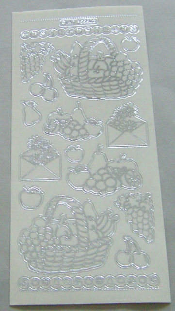 MD Sticker transparent Obst silber