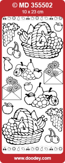 MD Sticker transparent Obst silber