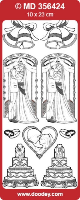MD Sticker transparent Marriage Wedding Couple Cake gold