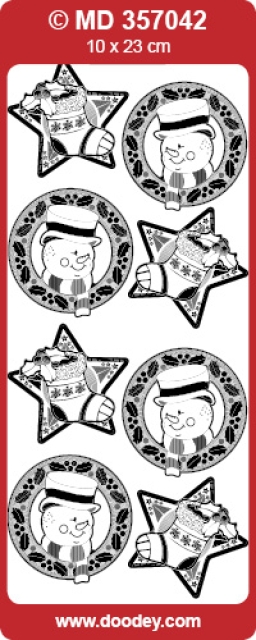 MD Sticker transparent Snowman Christmas sock gold