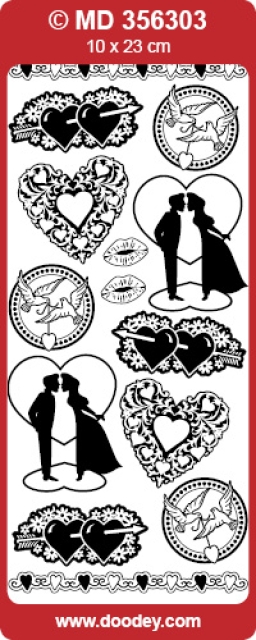 MD Sticker transparent Love Silhouets silber