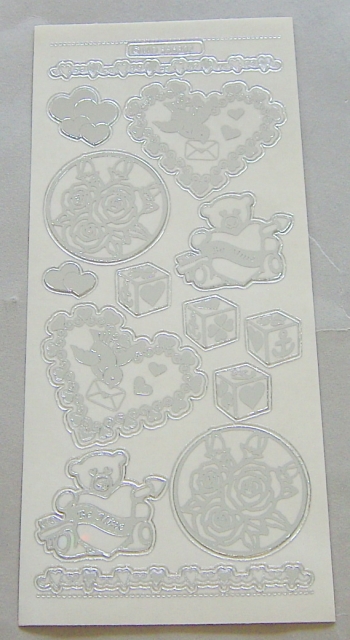 MD Sticker transparent silber Love Birds